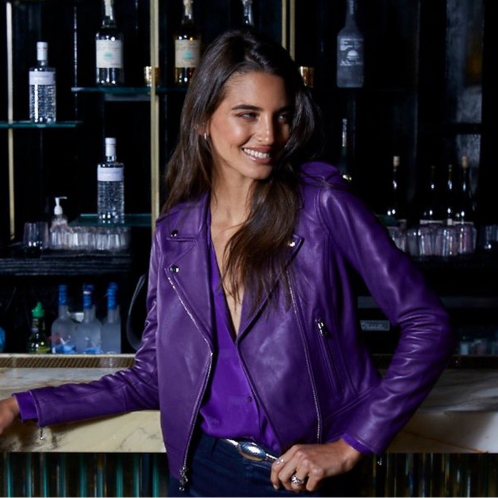 L’agence 100 % lamb stunning purple jacket. Worn twice. Size small